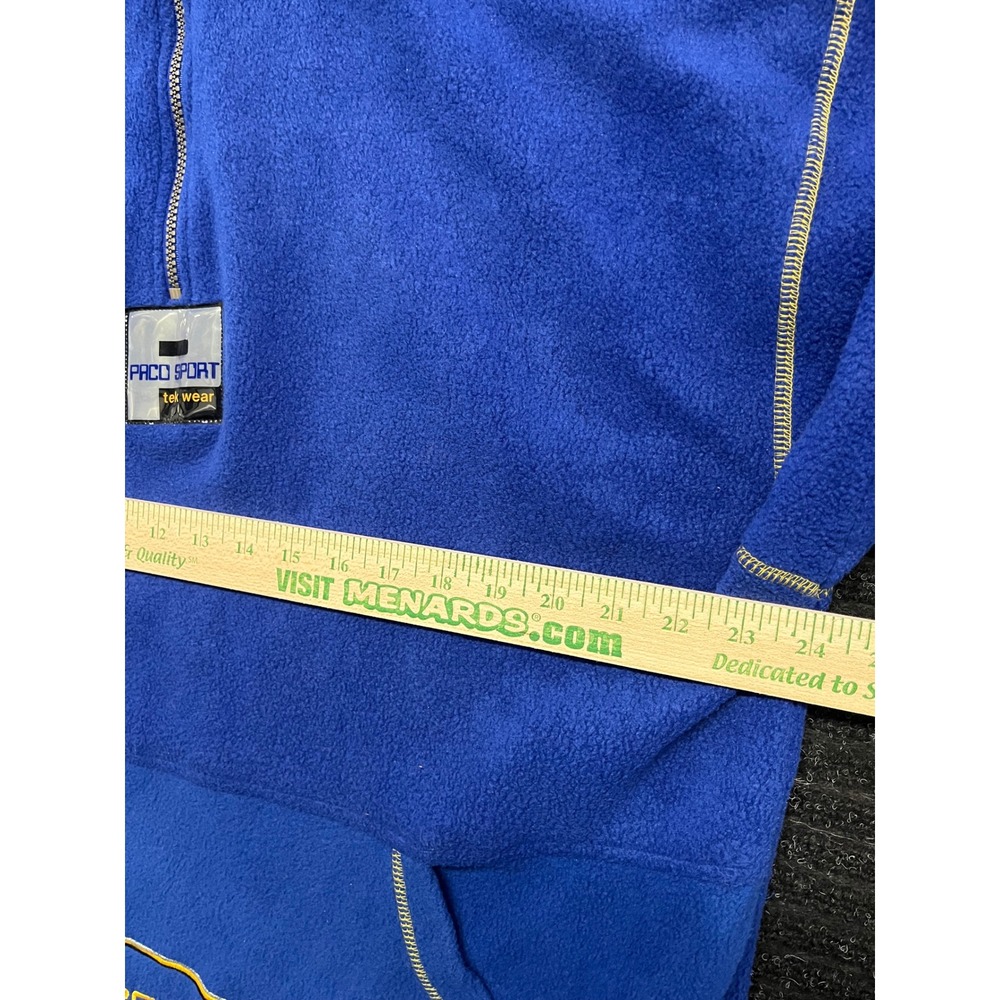 Paco Sport Tek Wear Vintage Fleece Pullover Blue Yellow Quarter Zip Mens Large - Picture 6 of 7